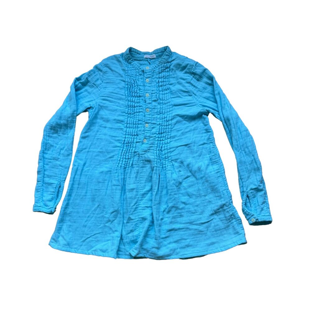 Free People x CP Shades Light Blue Long Sleeve Pintuck Yoko Tunic Size XS